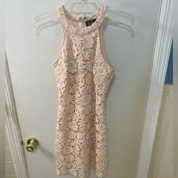 strapless open back dress Hand Beaded Short Sleeve Floral Godet Gown In Blush Pink